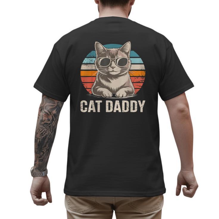 Cat Daddy Shirt Men Cat Lover Dad Fathers Day Men's Back Print T-Shirt