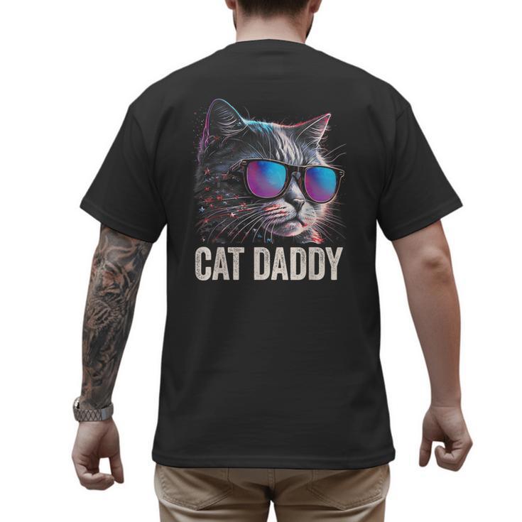 Cat Daddy Shirt Cat Sunglasses Cool Cat Dad Men Father Men's Back Print T-Shirt