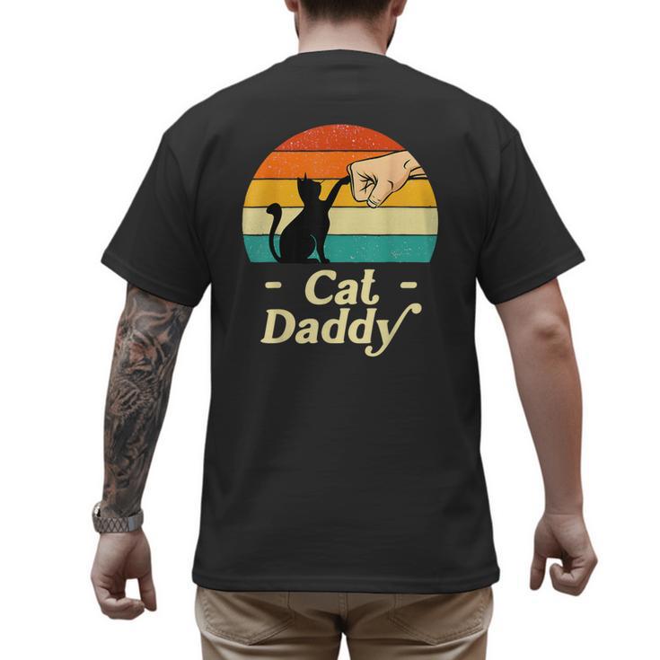 Cat Daddy Vintage Cat Lover Cat Dad Fathers Day Men's Back Print T-Shirt