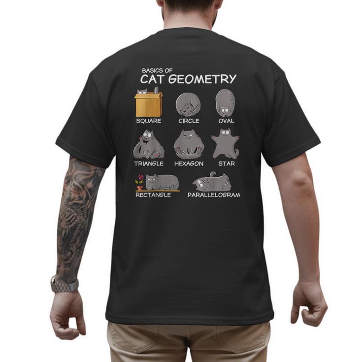 Cat Geometry Math Cat For Cat Dad Cat Mom Kids Men's Back Print T-Shirt