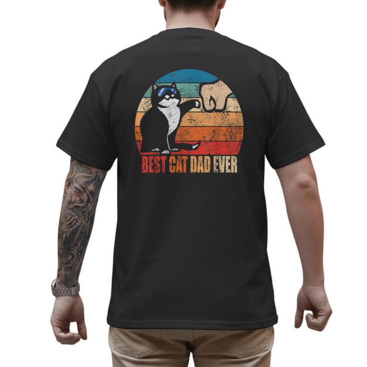 Cat Loving Daddy Fathers Day Mens None Best Cat Dad Ever Paw Fist Bump Fathers Day Tee T Shirt Small US Men's Back Print T-Shirt