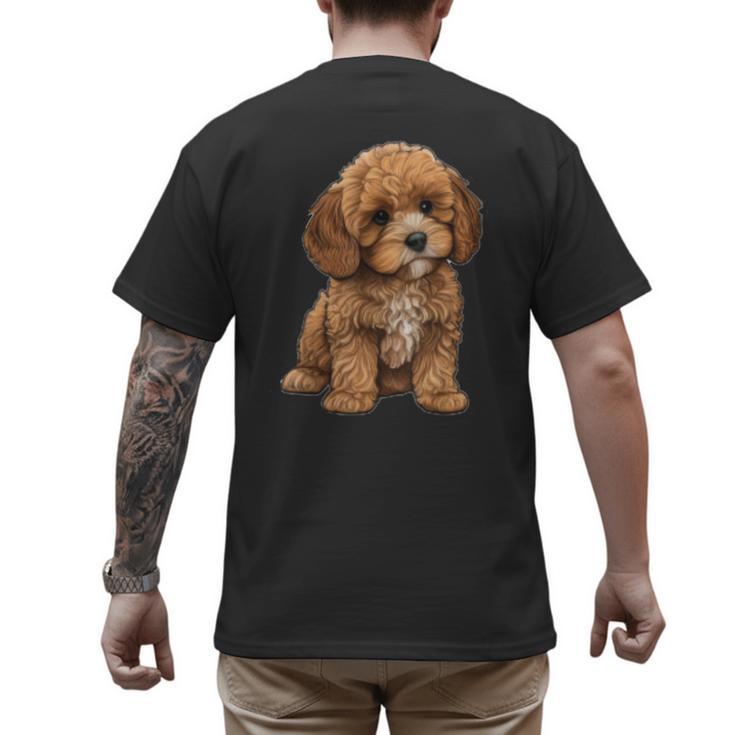 Cavapoo Breed Pet Lover Art Dog For Mom Dad Kids Men's Back Print T-Shirt