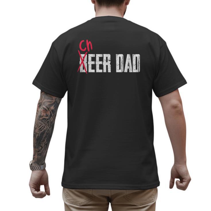 Cheer Dad Beer Dad Cheerleading Father Father's Day Men's Back Print T-Shirt