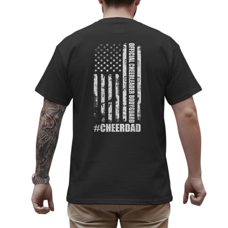Cheer Dad Bodyguard Family Father Cheerleader Squad Men's Back Print T-Shirt