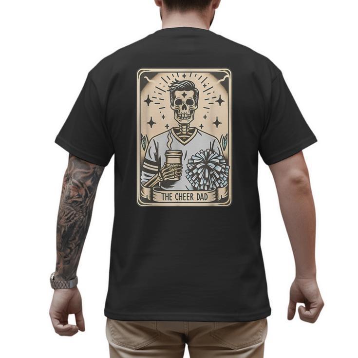 Cheer Dad Tarot Card Skeleton Cheerleading Fathers Day Men's Back Print T-Shirt