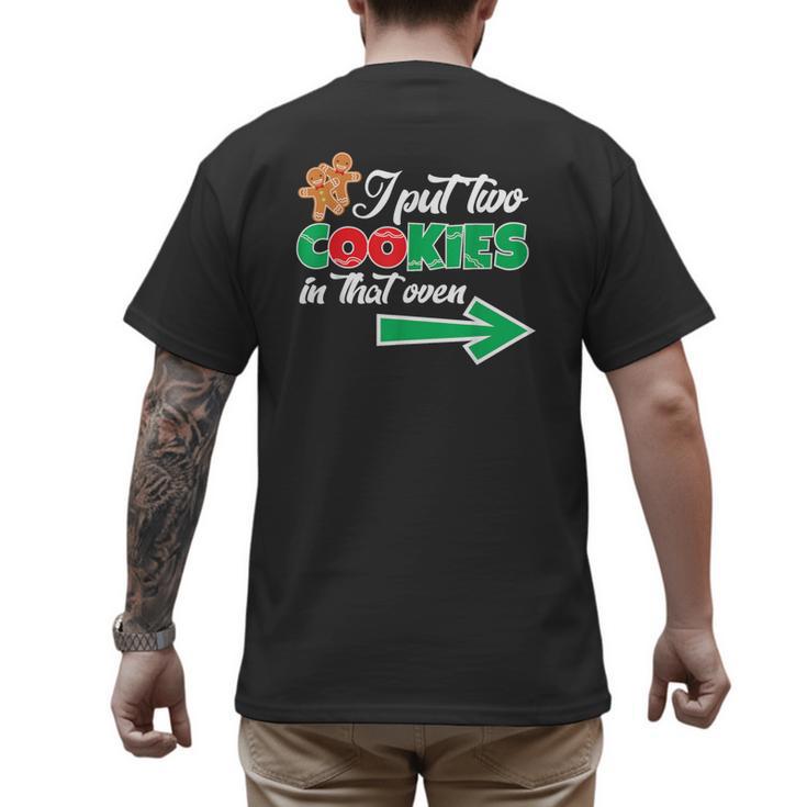 Christmas Twins Expecting Dad T-Shirt Pregnant Wife Tee Men's Back Print T-Shirt