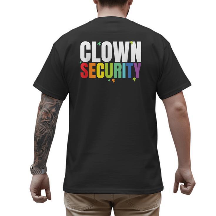 Clown Security Halloween Dad Mom Costume Men's Back Print T-Shirt