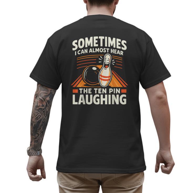 Cool Bowling Men Dad Bowler Fun Crazy Best Bowling Men's Back Print T-Shirt