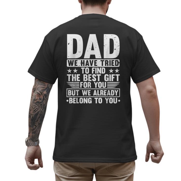 Cool Dad Art For Father Dad Stepfather From Son Daughter Men's Back Print T-Shirt