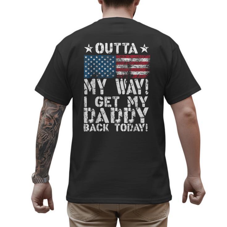 Cool I Get My Daddy Back Today Military Child Small Men's Back Print T-Shirt