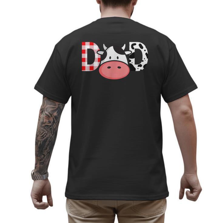 Cow Mom Or Dad Birthday Farm Birthday Party Men's Back Print T-Shirt