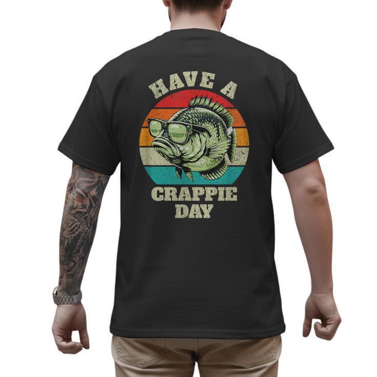 Have A Crappie Day Retro Fishing Sarcastic Dad Men's Back Print T-Shirt