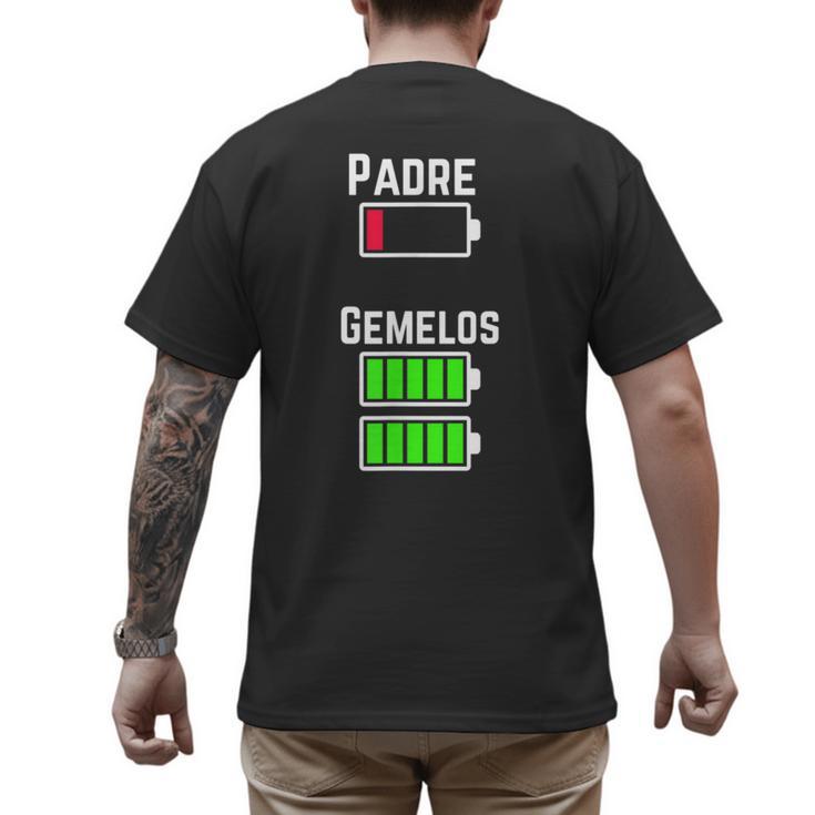 Cufflinks Battery Filled Tired Dad Low Battery Charge Men's Back Print T-Shirt