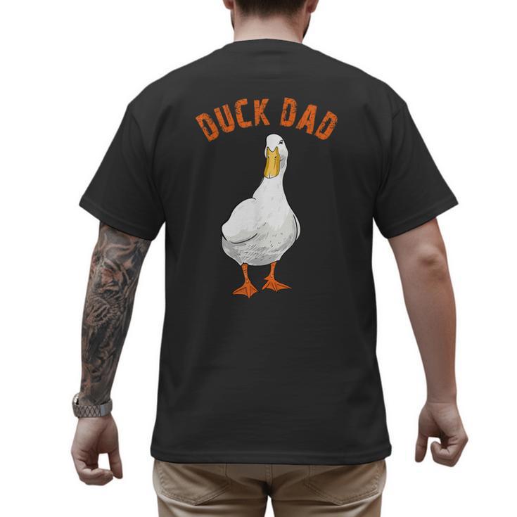 Cute Duck Dad Lover Illustration Duck Owner Men's Back Print T-Shirt