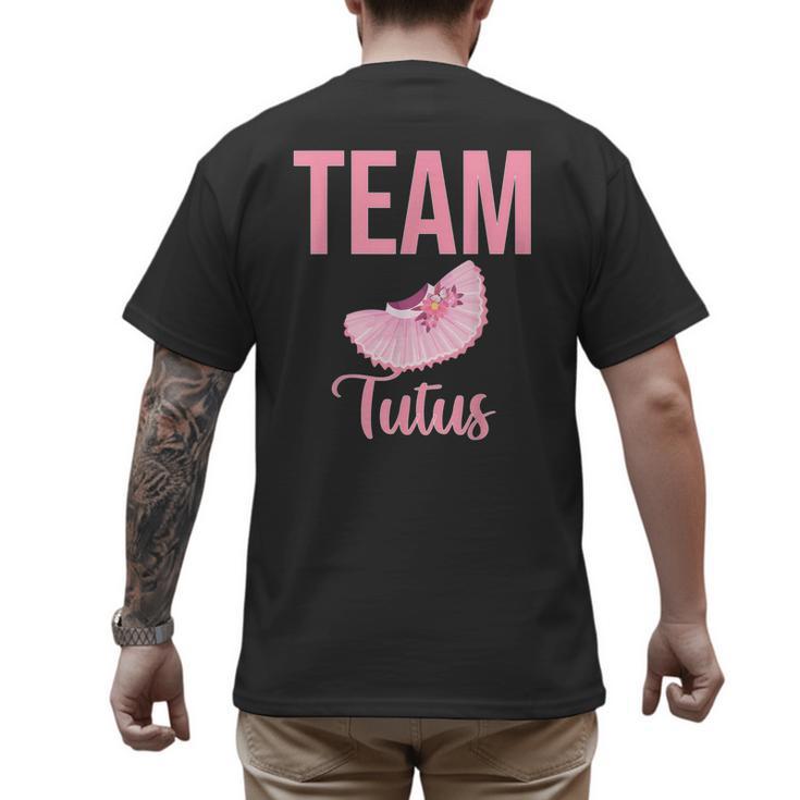 Cute Team Tutus Gender Reveal For Mom And Dad Men's Back Print T-Shirt