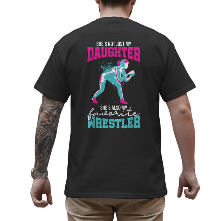 Cute Wrestling Daughter Favorite Wrestler Dad Mom Men's Back Print T-Shirt