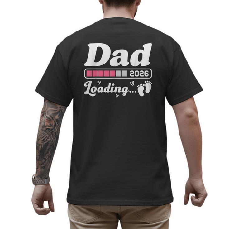 Dad To Be 2026 Loading Pink Pregnancy Reveal New Dad Daddy Men's Back Print T-Shirt
