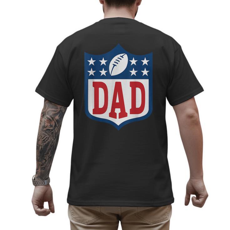 Dad American Football Happy Birthday Family Matching Retro Men's Back Print T-Shirt