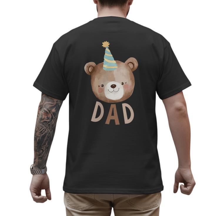 Dad Bear 1st Birthday Beary First Birthday Matching Family Men's Back Print T-Shirt
