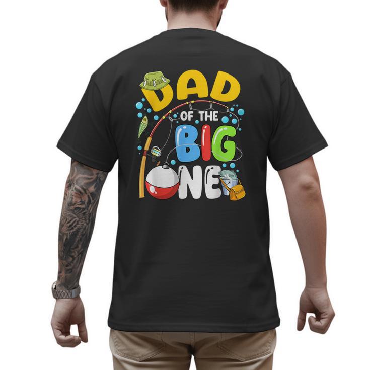 Dad Of The Big One Fishing Birthday Boy Family Party Men's Back Print T-Shirt