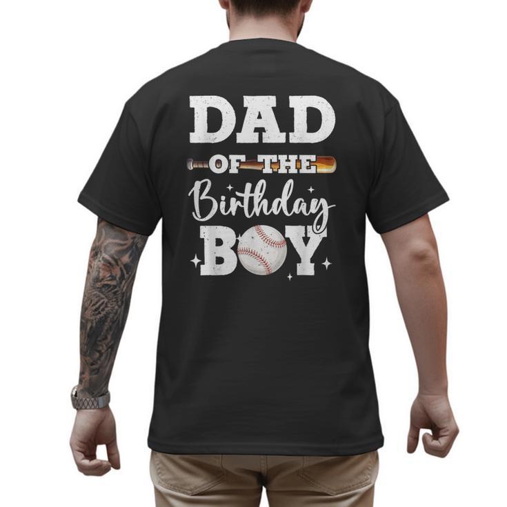 Dad Of The Birthday Boy Baseball Bday Family Men's Back Print T-Shirt