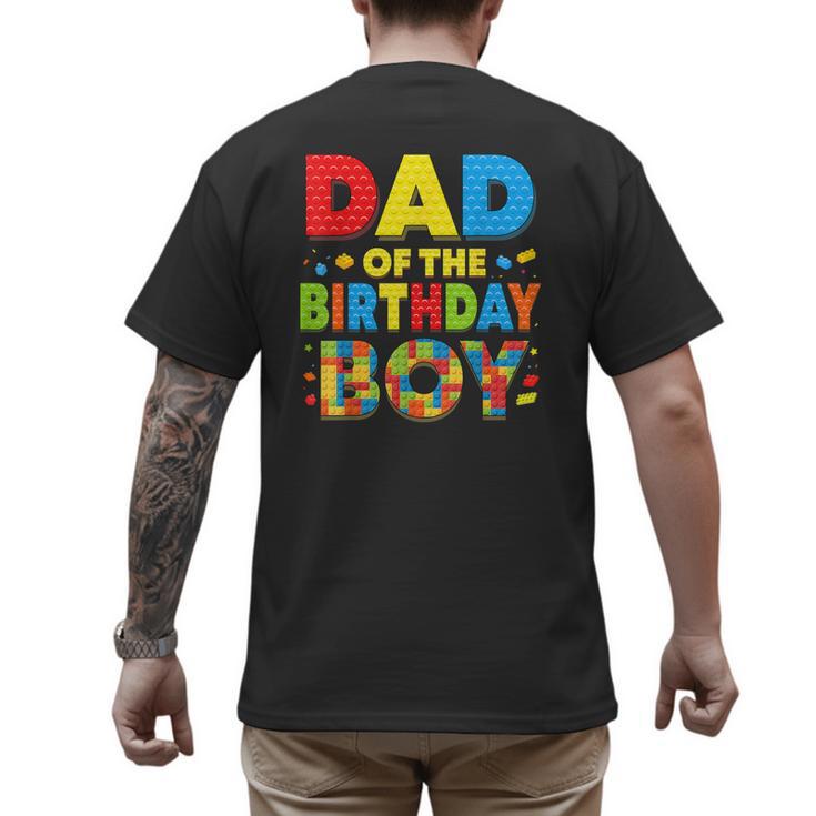 Dad Of The Birthday Boy Building Block Birthday Men's Back Print T-Shirt