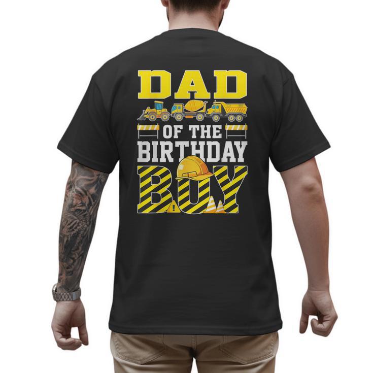 Dad Of The Birthday Boy Construction Truck Men's Back Print T-Shirt