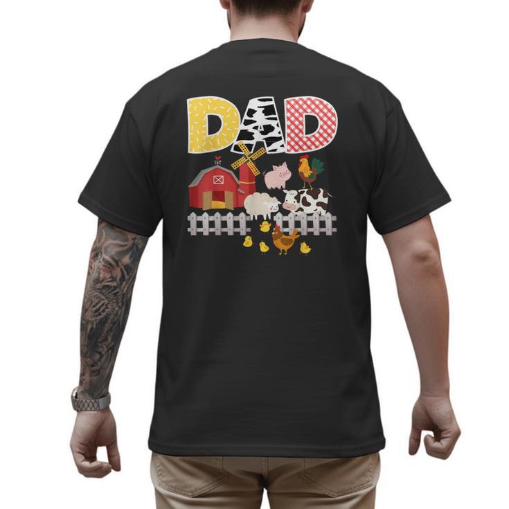 Dad Birthday Boy Farm Animal Farming Farmer Family B-Day Men's Back Print T-Shirt