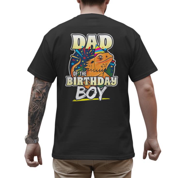 Dad Of Birthday Boy Kids Reptile Birthday Party Men's Back Print T-Shirt