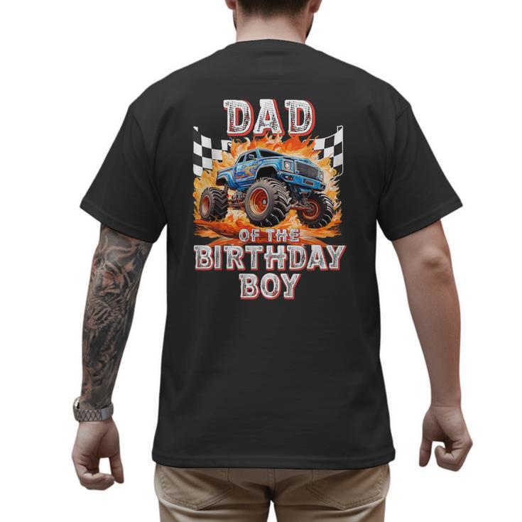 Dad Of The Birthday Boy Monster Truck Birthday Men's Back Print T-Shirt