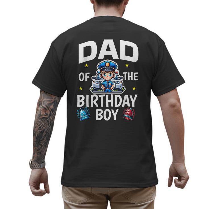 Dad Of The Birthday Boy Police Car Policeman Police Officer Men's Back Print T-Shirt
