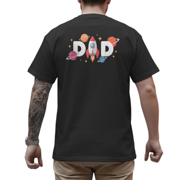 Dad Of The Birthday Boys Space Astronaut 1st Birthday Family Men's Back Print T-Shirt