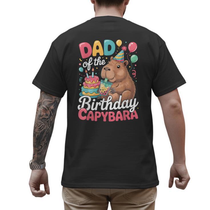 Dad Of The Birthday Capybara Boba Tea Girl Bday Party Family Men's Back Print T-Shirt