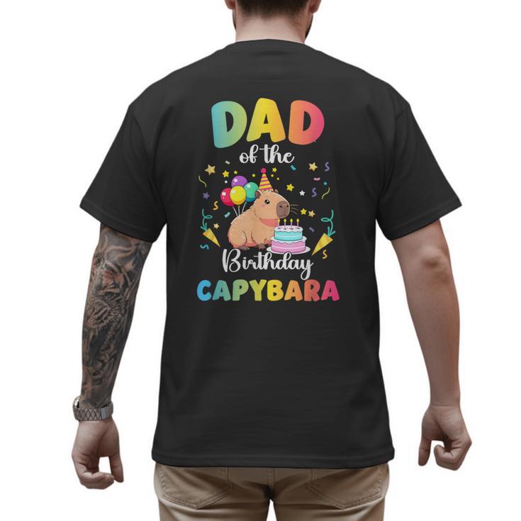 Dad Of The Birthday Girl Capybara Bday Party Family Men's Back Print T-Shirt