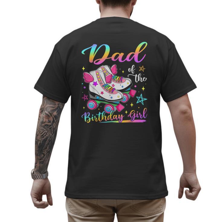 Dad Of The Birthday Girl Rolling Skate Family Matching Men's Back Print T-Shirt