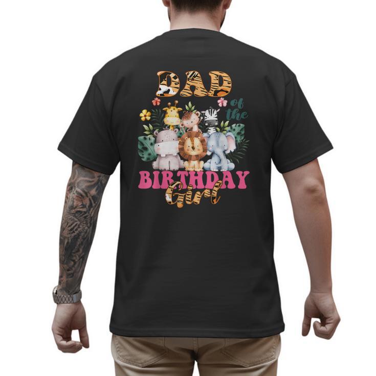Dad Of The Birthday Girl Zoo Theme Animal Party Safari Cool Men's Back Print T-Shirt
