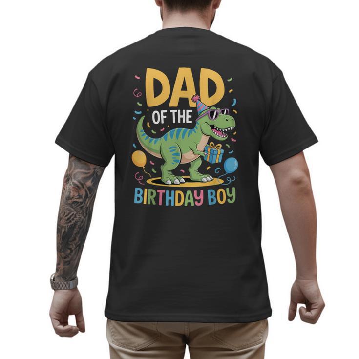 Dad Of The Birthday Party Outfit Dinosaur Squad Daddy Men's Back Print T-Shirt