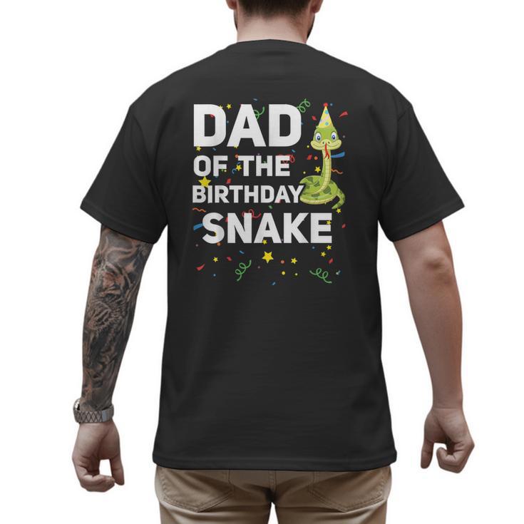 Dad Of The Birthday Snake Themed Birthday Party Men's Back Print T-Shirt