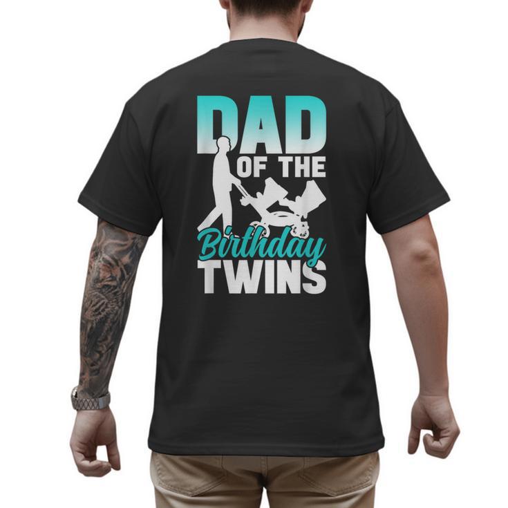 Dad Of The Birthday Twins Celebrate Cute Twin Father Daddy Men's Back Print T-Shirt