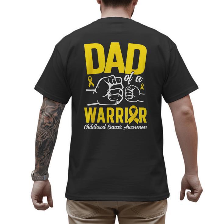 Dad Of A Childhood Cancer Warrior Childhood Cancer Awareness Men's Back Print T-Shirt