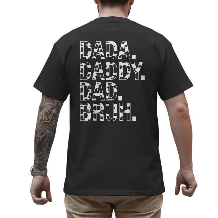 Dad Dada Daddy Bruh Papa Cow Daddy Love Cows Dad Cow Print Men's Back Print T-Shirt