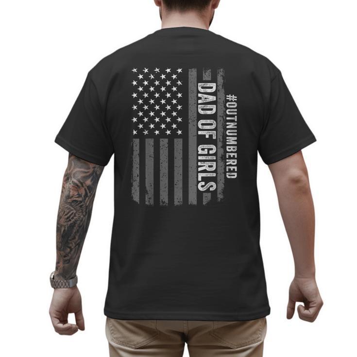 Dad Of Girls Outnumbered Fathers Day 2025 For Dad Daughters Men's Back Print T-Shirt