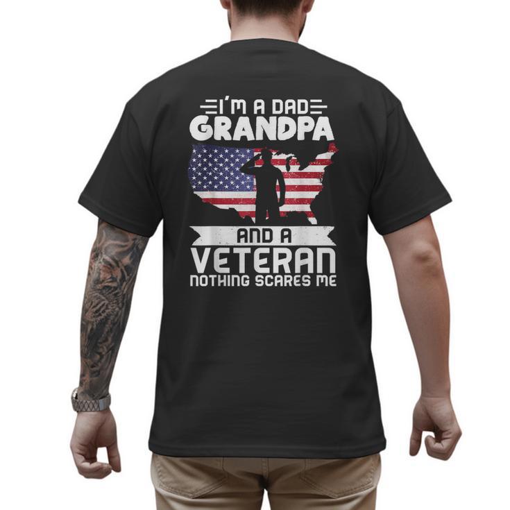 Dad Grandpa Veteran Nothing Scares Patriotic Veterans Day Men's Back Print T-Shirt