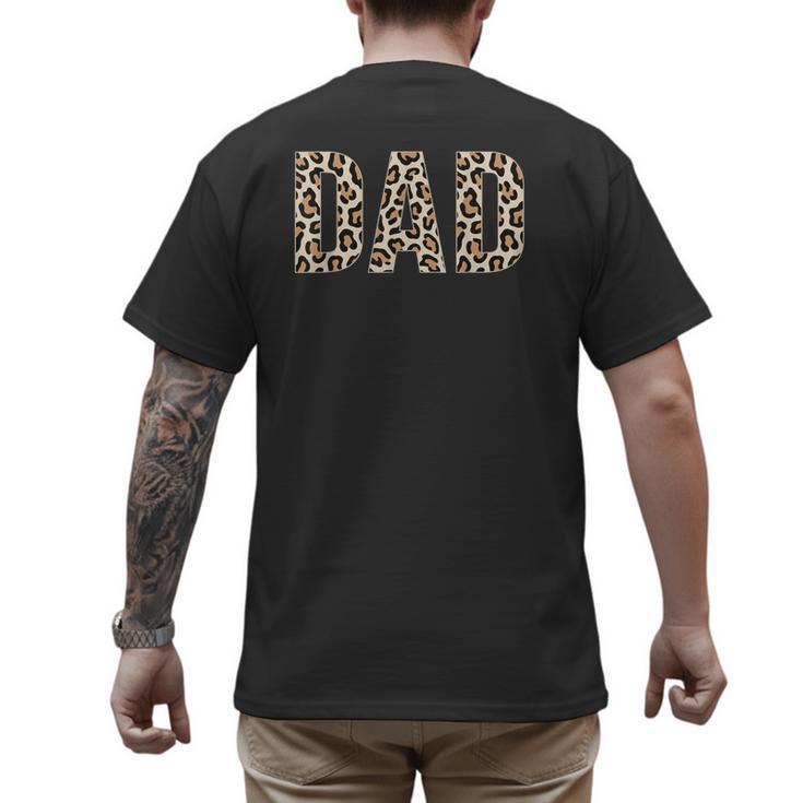 Dad Leopard Print Fathers Day Men's Back Print T-Shirt