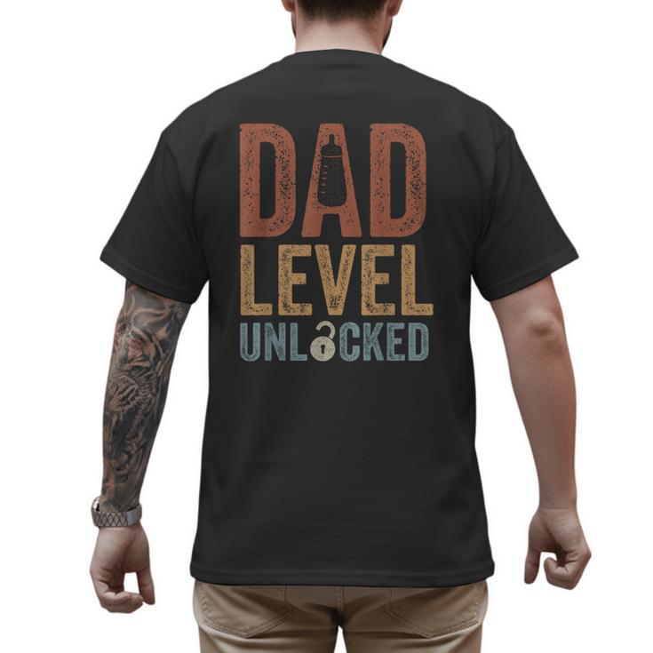 Dad Level Unlocked Father To Be New Daddy Men's Back Print T-Shirt