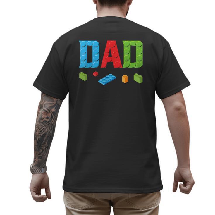 Dad Master Builder Building Bricks Blocks Family Set Parents Small Men's Back Print T-Shirt
