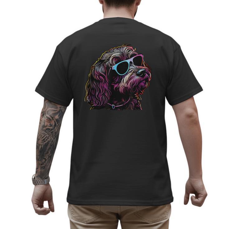 Dad Mom Cool Dog Sunglasses Cockapoo Men's Back Print T-Shirt