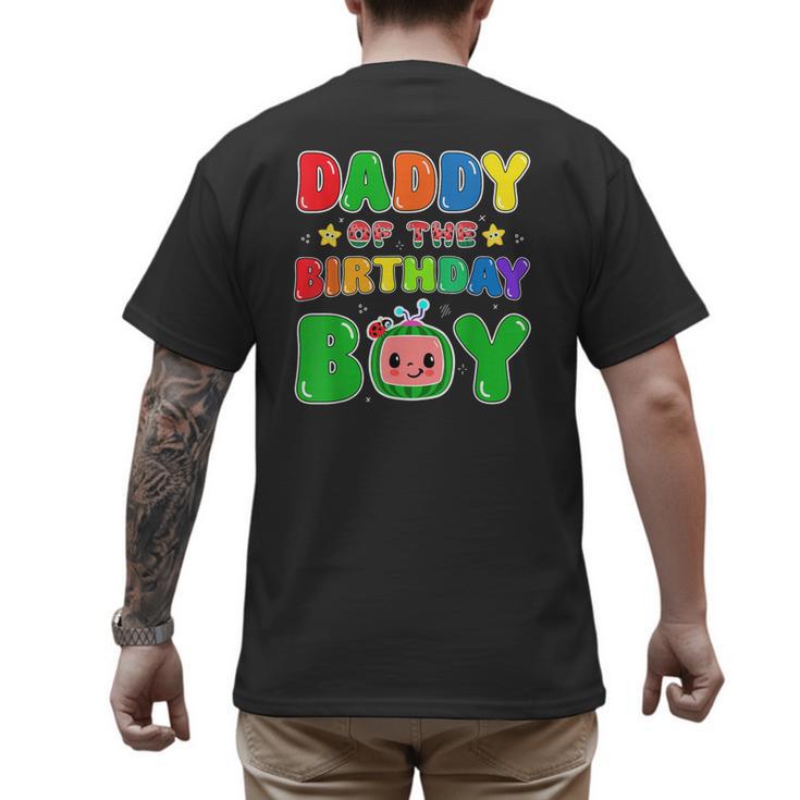 Dad And Mom Daddy Of The Birthday Boy Tee Melon Family Party Men's Back Print T-Shirt