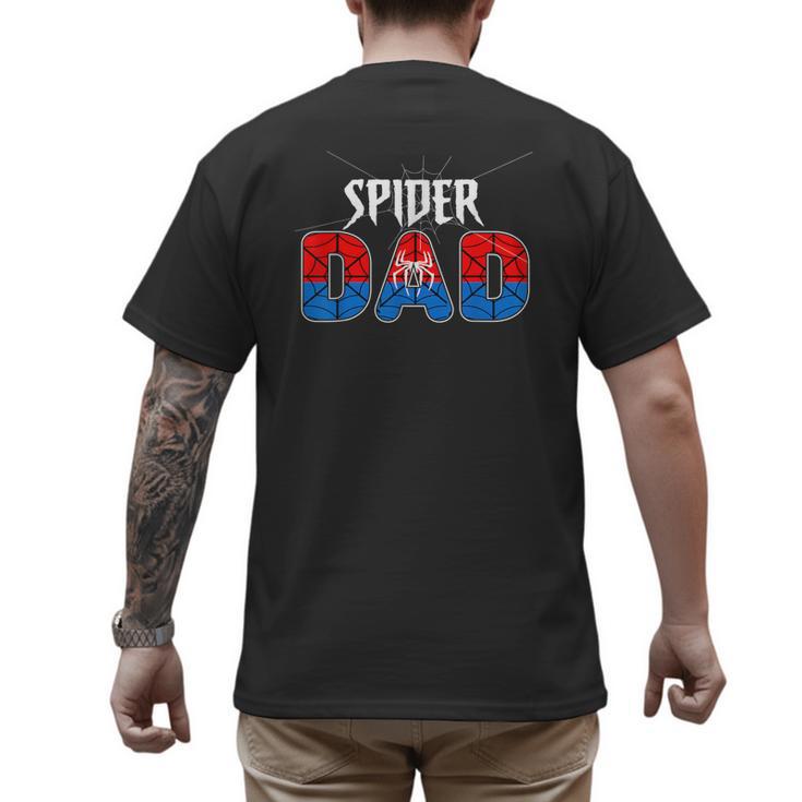 Dad And Mom Spider Family Matching Birthday Halloween Men's Back Print T-Shirt