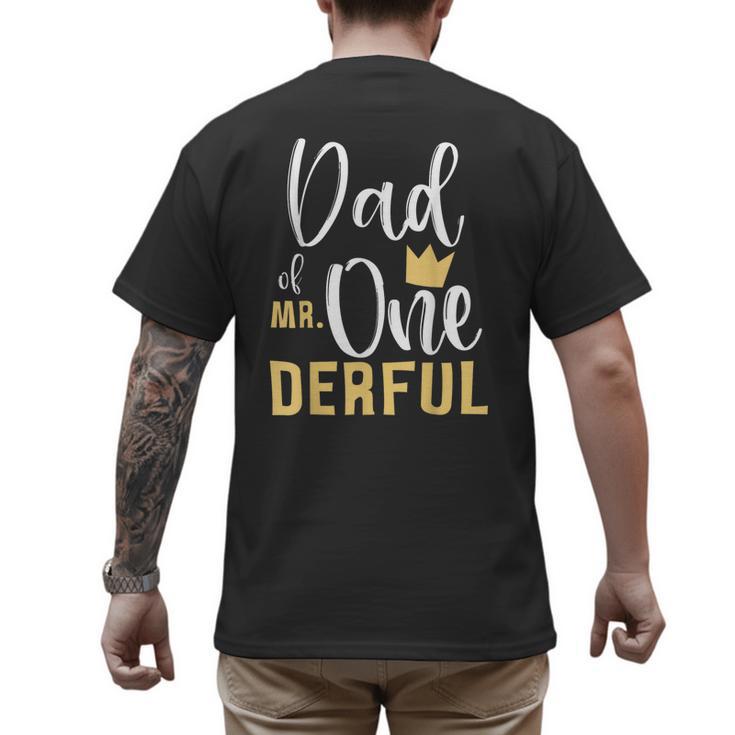 Dad Of Mr Onederful 1st Birthday First One-Derful Matching Men's Back Print T-Shirt